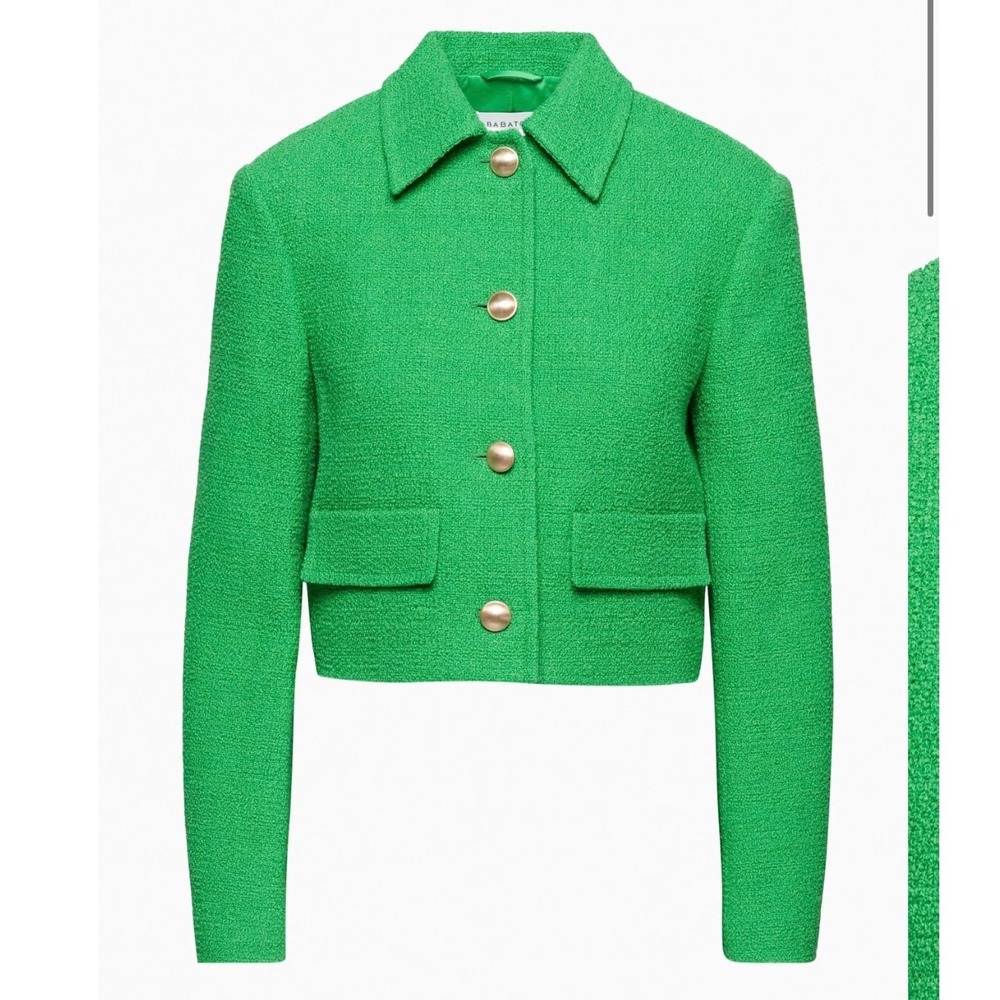 ARITZIA BABATON Green Tweed Frances Jacket In Vibrant Green Tweed Size XS
